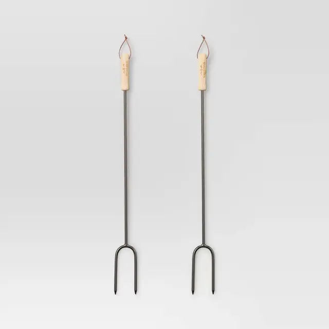 2pc Marshmallow Roasting Log Tong Sticks Black - Threshold™