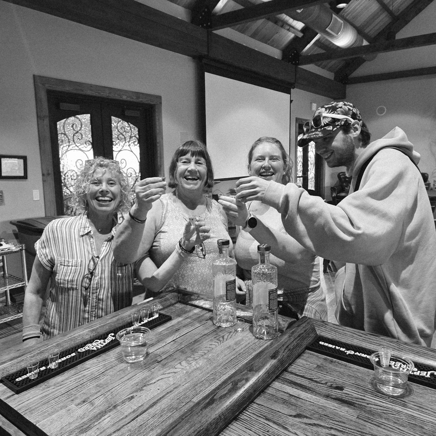 Cheers! At the Jeptha Creed Distillery in Kentucky