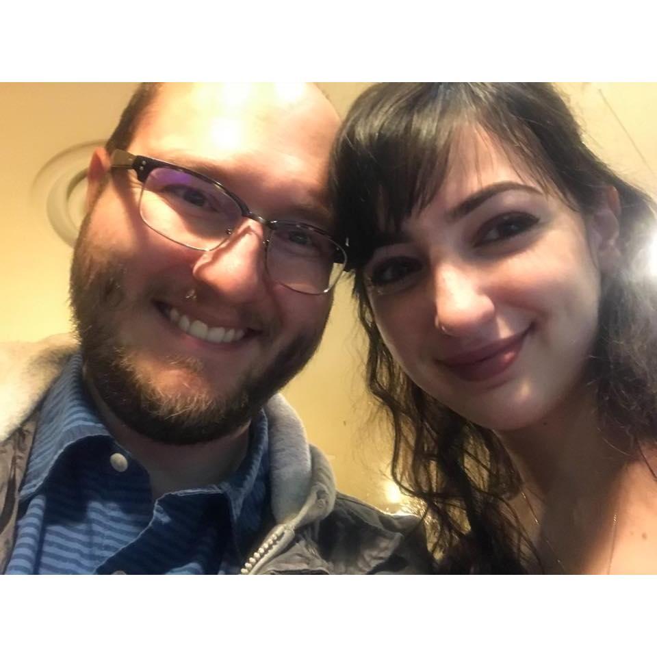 Selfie at a cafe in the Bay Area! Visiting some of Nora's family in January 2018.