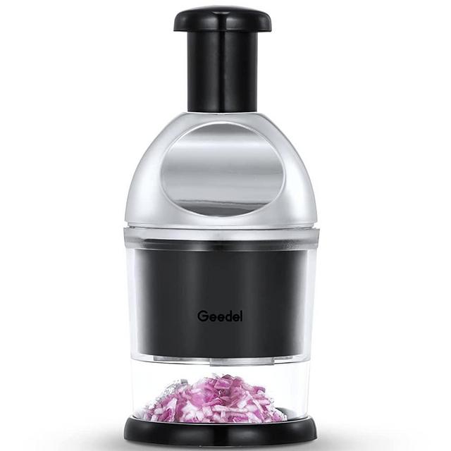 Geedel Food Chopper, Easy to Clean Manual Hand Vegetable Chopper Dicer, Dishwasher Safe Slap Onion Chopper for Veggies Onions Garlic Nuts Salads…