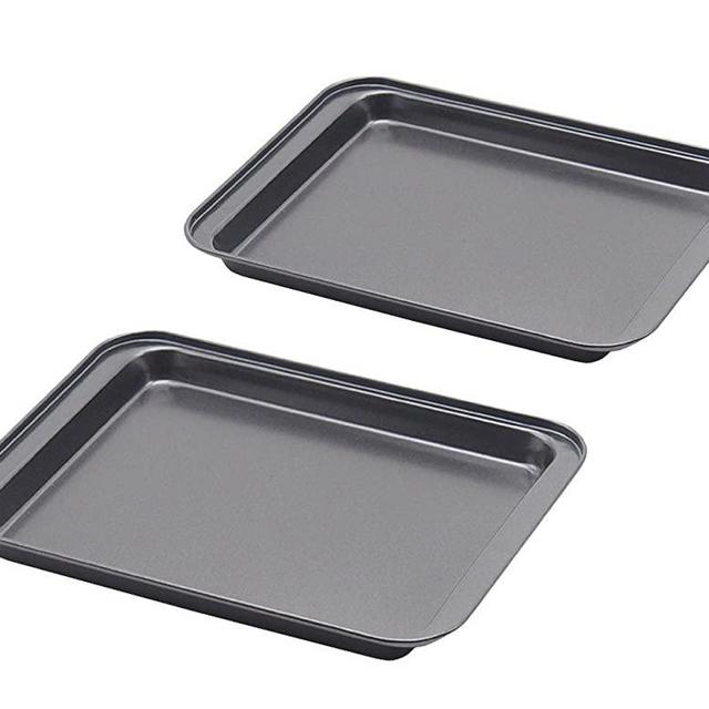 Baking Sheet Set of 2, SS&CC Profession 8 Inch Nonstick Sheet Pan Set, Dishwasher Safe, Organic Environmental Friendly Premium Coating, Carbon Steel Half Toaster Oven Pan Tray Replacement