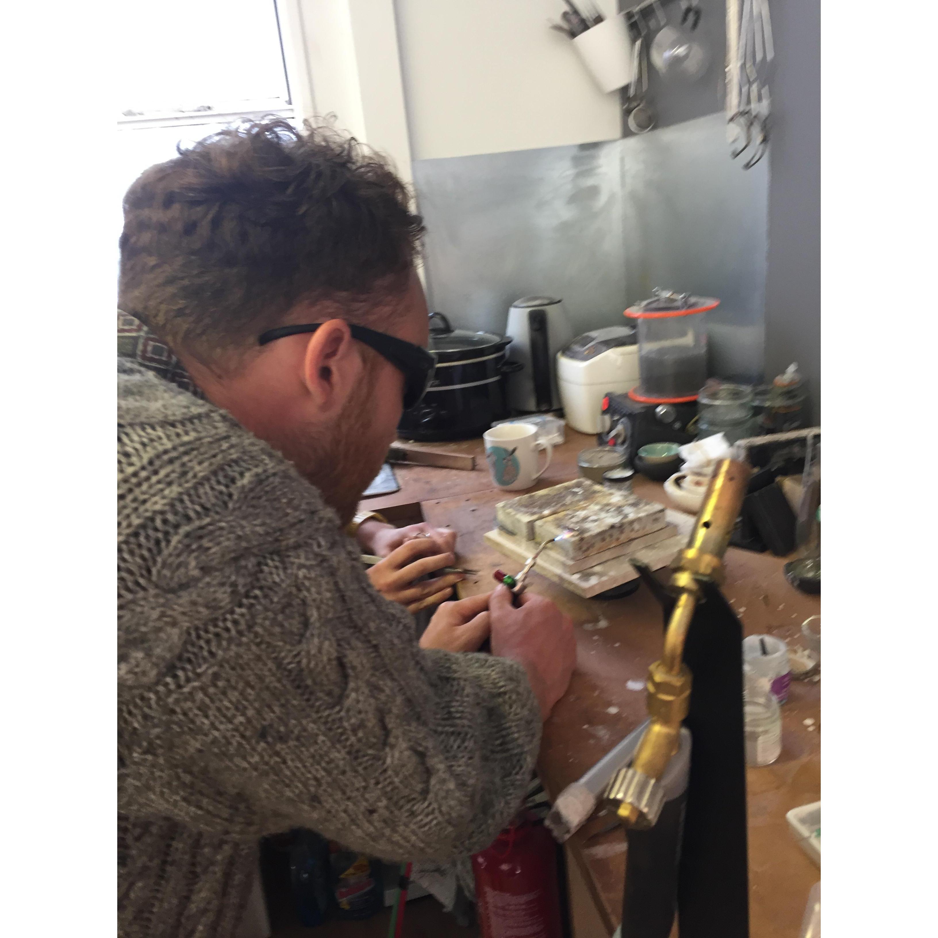 Soldering the ends together