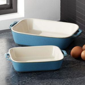 Staub 2-Piece Turquoise Ceramic Baking Dish Set