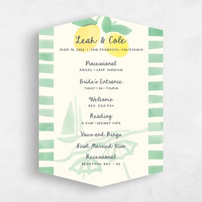 Green Diamond Wedding Program - Spiaggia