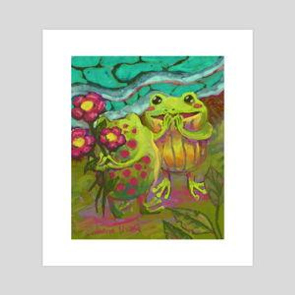 Frog Giving A Surprise - poster by Guilherme Nunes