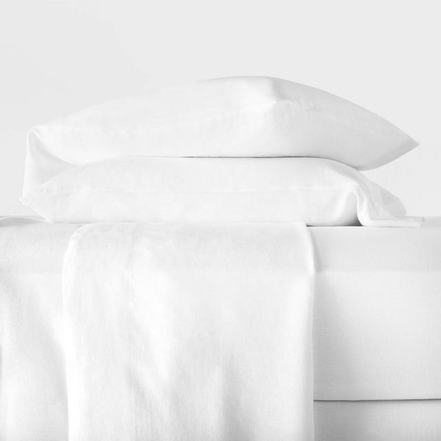Queen 100% Hemp Solid Sheet Set White - Casaluna™