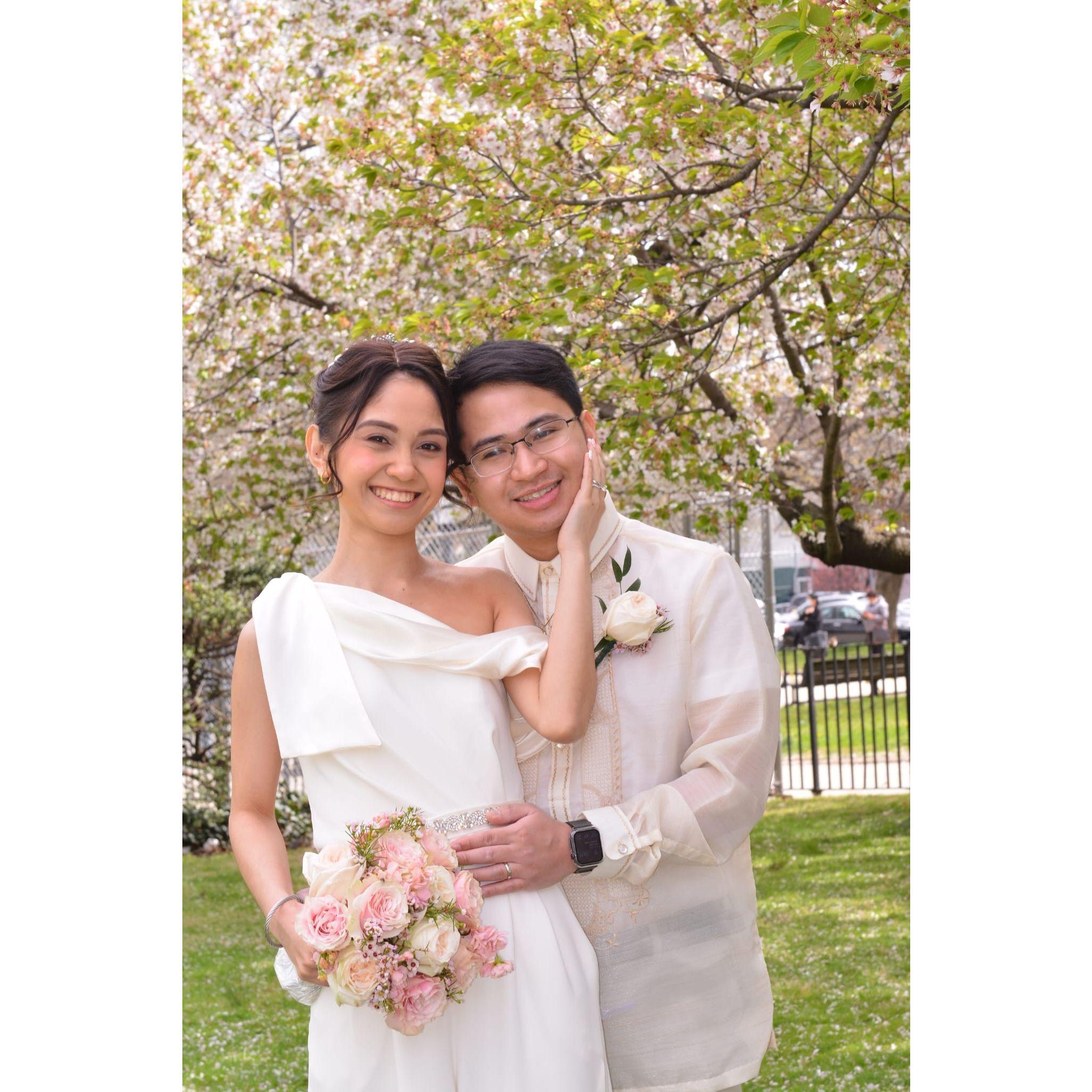 One spring morning and the yes became, "I do." Almost half a decade of long distance and here we were, vowing to always love in sickness and health, till death do we part.