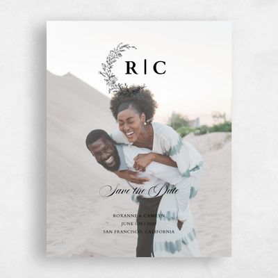 Black Fall Wedding Save the Date - Eleanora Photo