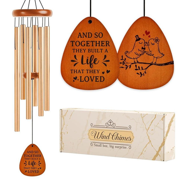 Aurahouse Wedding Gifts Wind Chimes 36'', Engagement Wedding Gifts for Couples 2025 Newlyweds, Bridal Shower Gift for Bride, Anniversary, Registry Gift for Couple