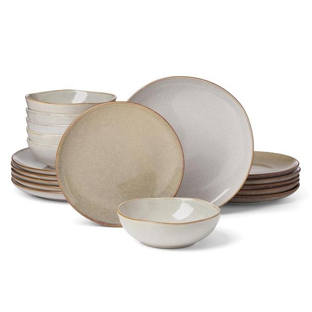 Oneida 899208 Organic Shades Oatmeal 18-Piece Dinnerware Set, Service For 6