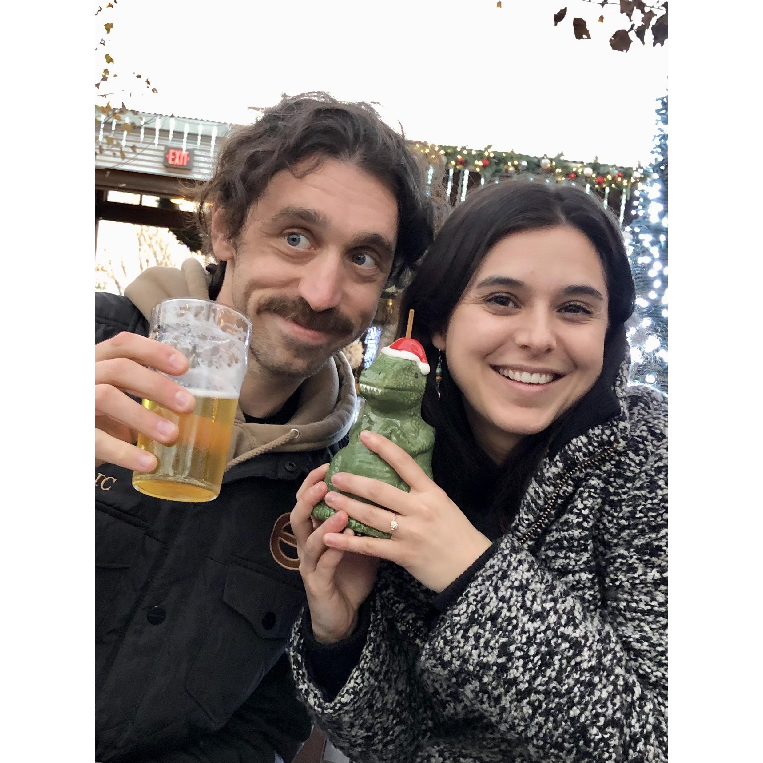 Our first drinks as an engaged couple! 
