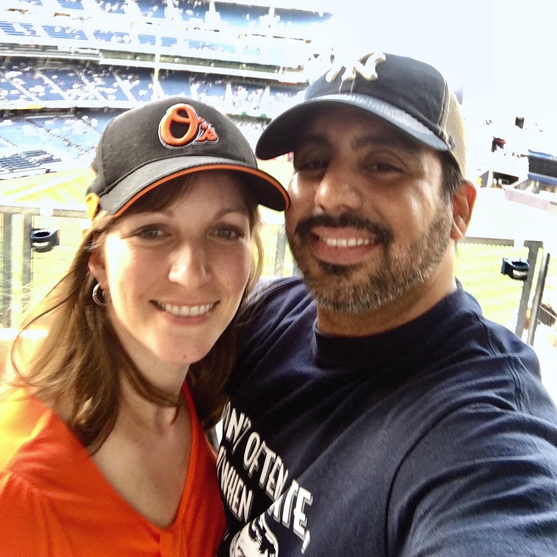 We've learned to except our differences in opinions early on in our relationship, especially when it comes to who the best baseball team is!