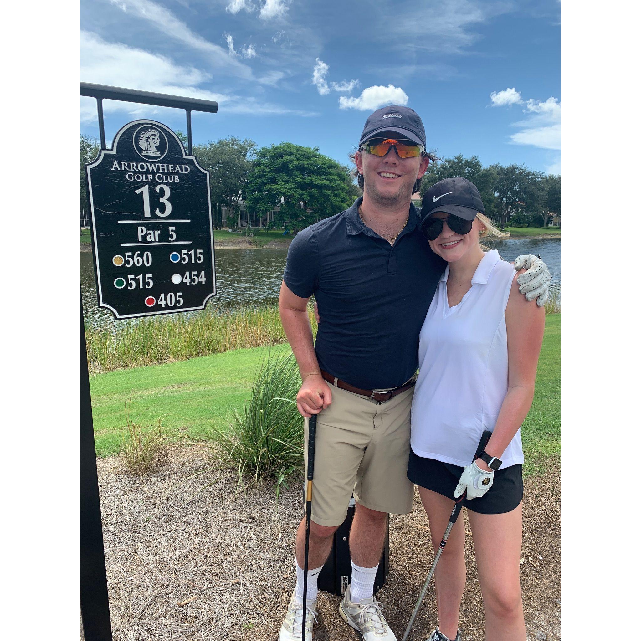 July 2020: First time golfing together