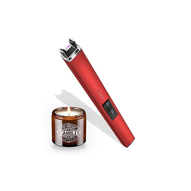 Link Arc Electric Lighter: Windproof, flameless, USB rechargeable. Double safety switch for peace of mind. Say goodbye to traditional lighters - Red