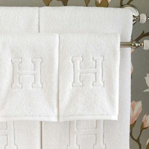 Matouk Luxury Linens | Auberge Hand Towels | D Monogram - White