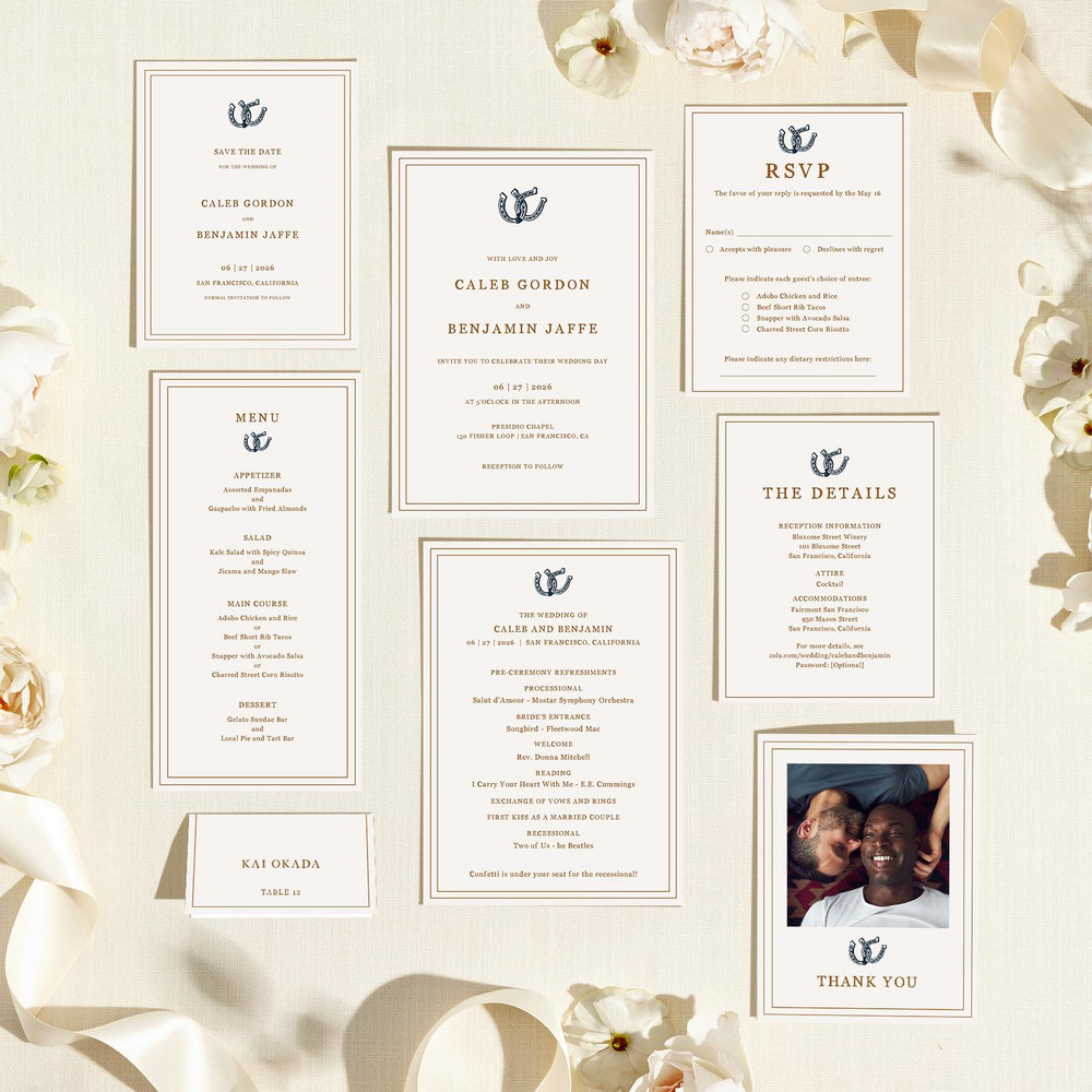 Marana Portrait | Light Oatmeal | Zola Wedding Invitations