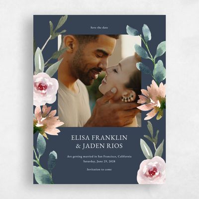 Navy Blue Wedding Save the Date - Windsong Photo
