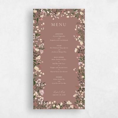 Chestnut, Brown Wedding Menu - Melody