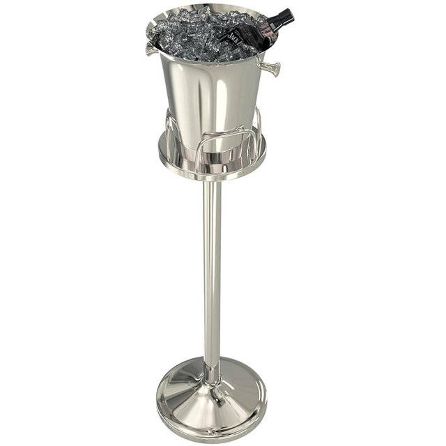 Ice Bucket with Stand Champagne Ice Bucket for party Stainless Steel Standing Champagne Ice Bucket Ice Cube Container Chiller Wine Bucket on Stand for Beer Bar BBQ Wedding KTV Club Kitchen & Bar Wares