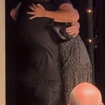 The day we got baptized together! Big hugs & lots of tears celebrating us making a public declaration to walk with Christ.