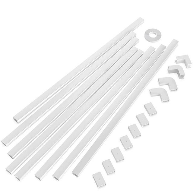 One-Cord Channel Cable Concealer - CMC-03 Cord Cover Wall Cable Management System - 125" Cable Hider Raceway Kit for a Power Cord, Ethernet Cable, Speaker Wire - 8X L15.7in, W0.59in H0.4in, White