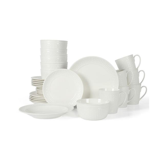 Martha Stewart Basket Weave 30 Piece Dinnerware Set, Service for 6