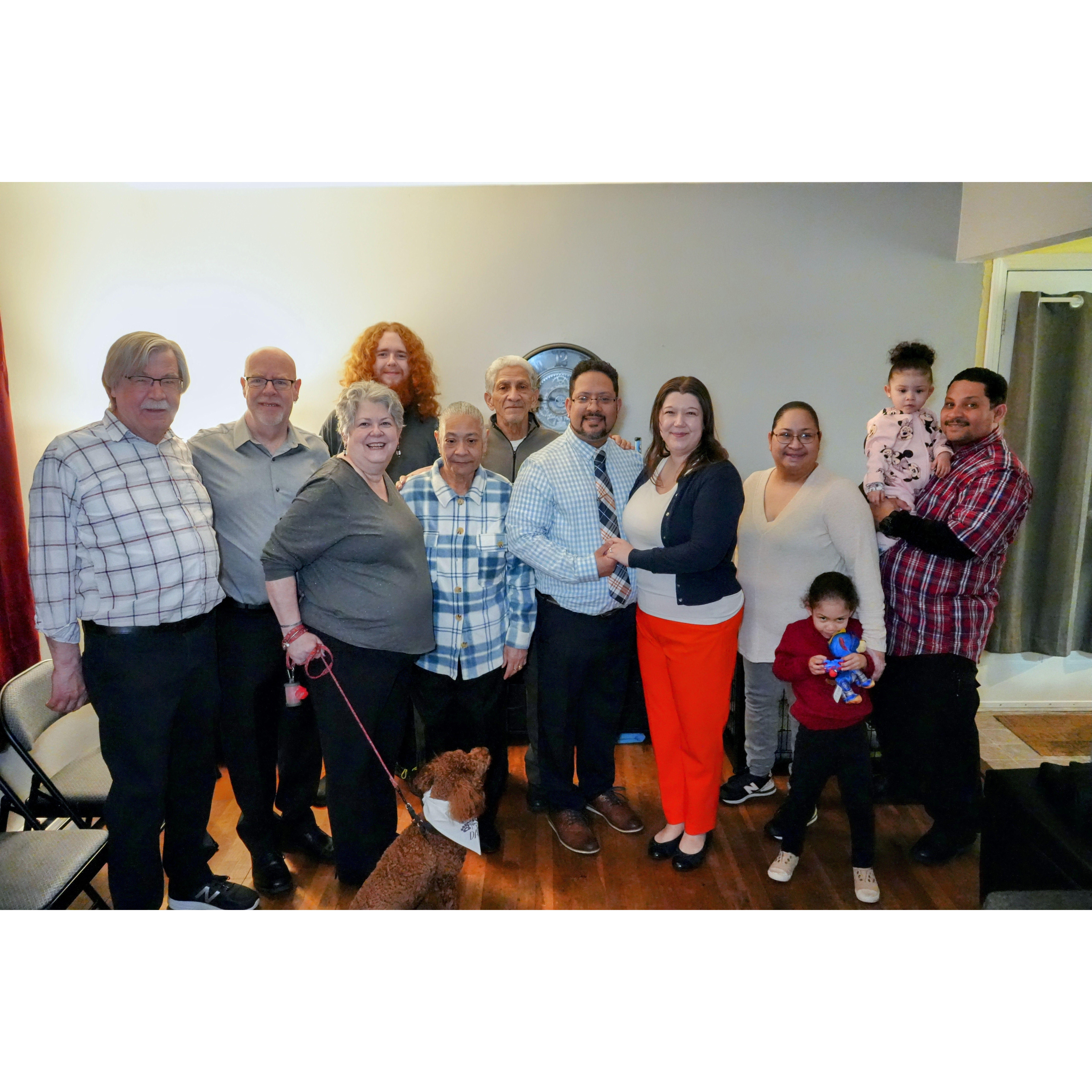 Victor's surprise proposal at our home surrounded by our families