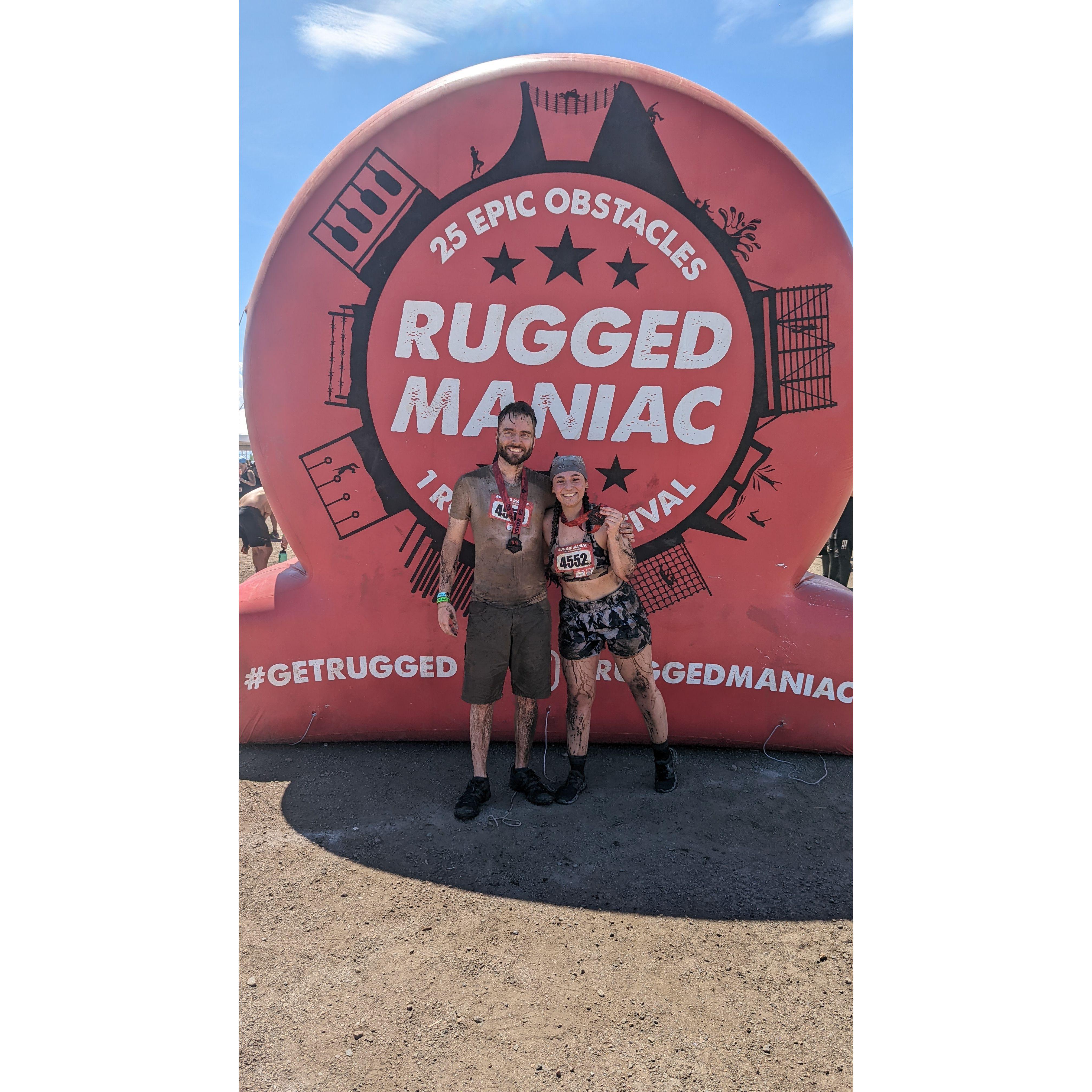 Our first 5K Obstacle Race! This was the first day we were cleared to leave quarantine after having COVID.