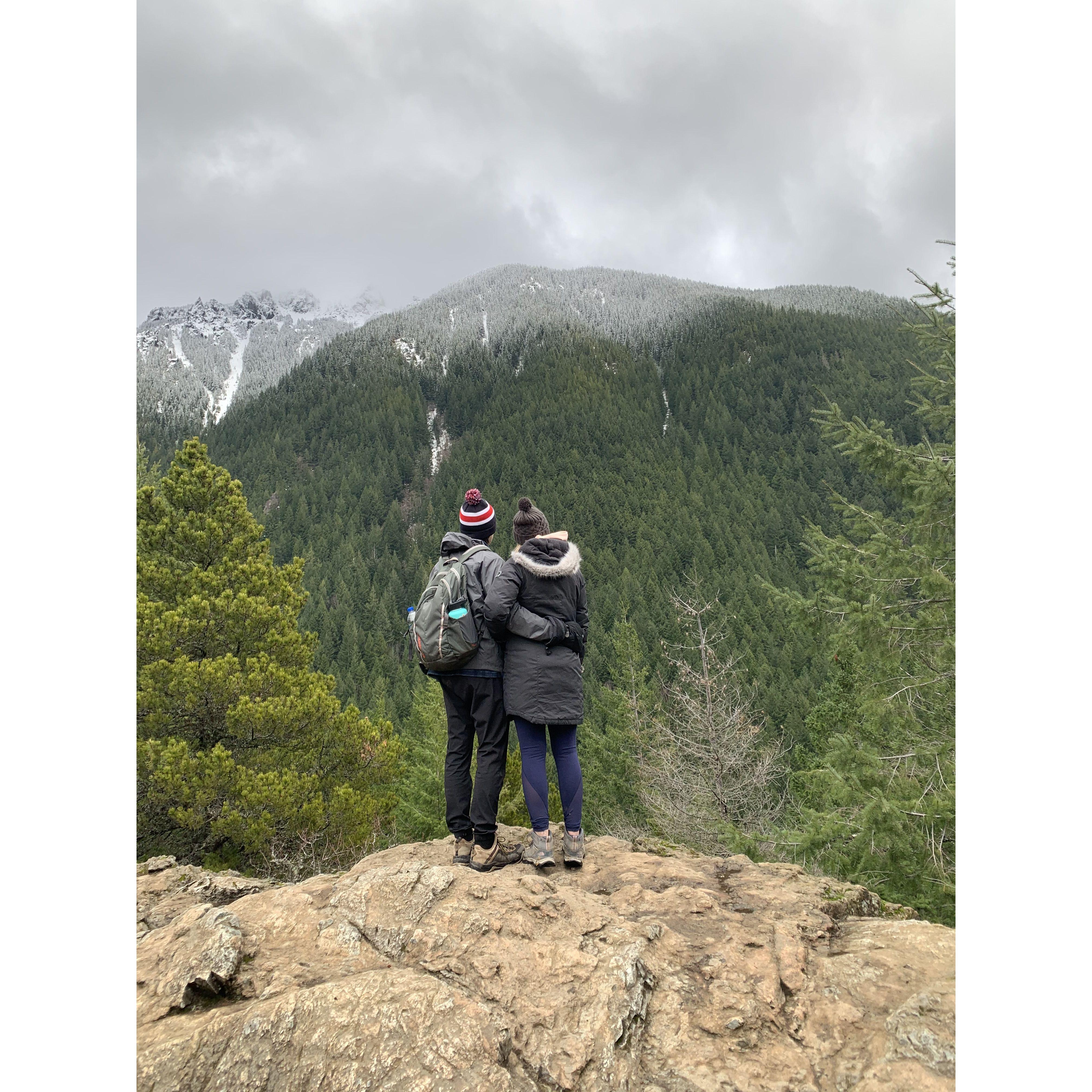 On a hike in Washington - When Landon first said I Love You!