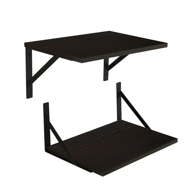 DINZI LVJ Deep Floating Shelves, 16" W x 12" D Wall Shelves Set of 2, Wide Display Shelf Wall Mounted with Brackets, Easy-to-Install Wall Bookshelf for Living Room, Bathroom, Bedroom, Espresso