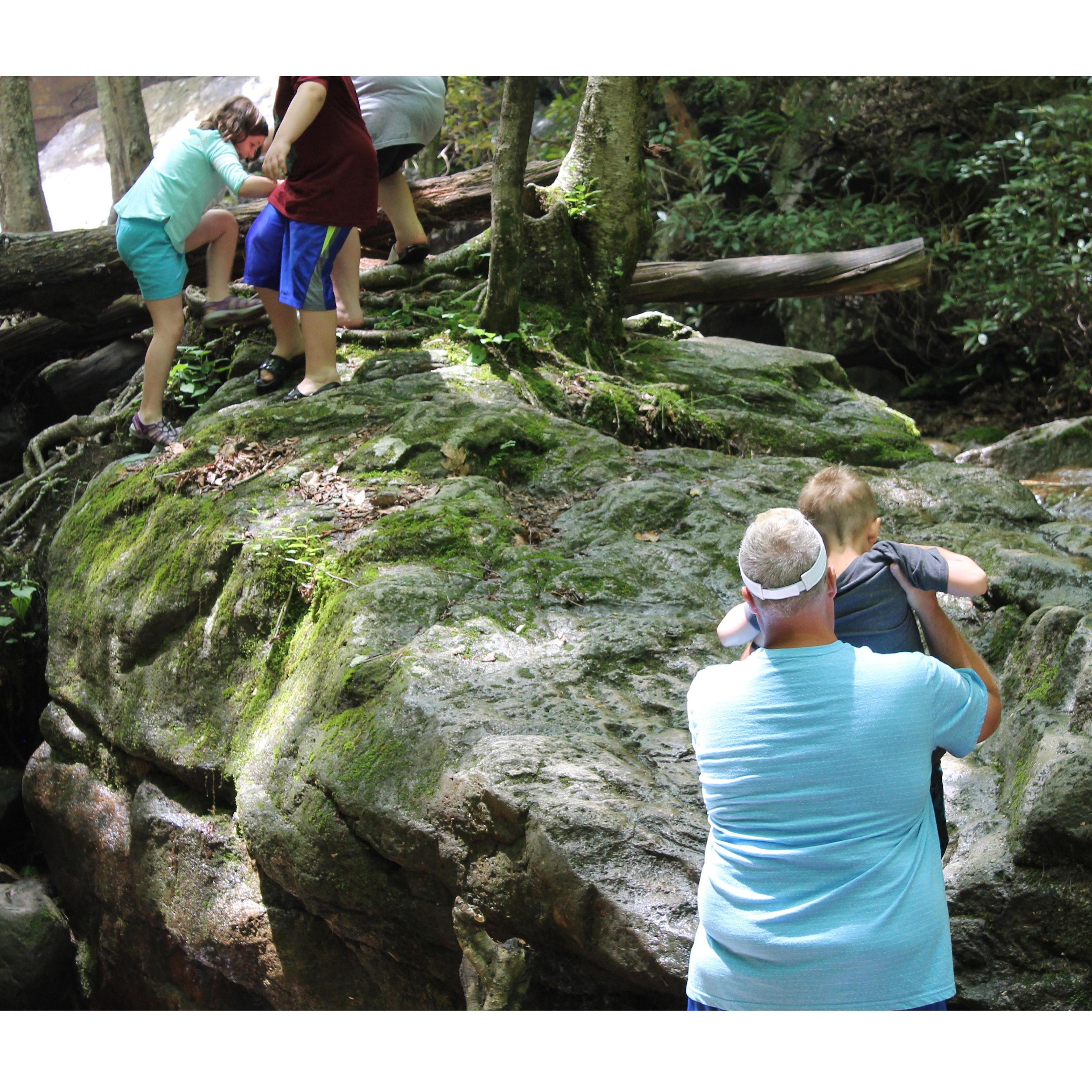 The littlest one needed a little help from the Dad