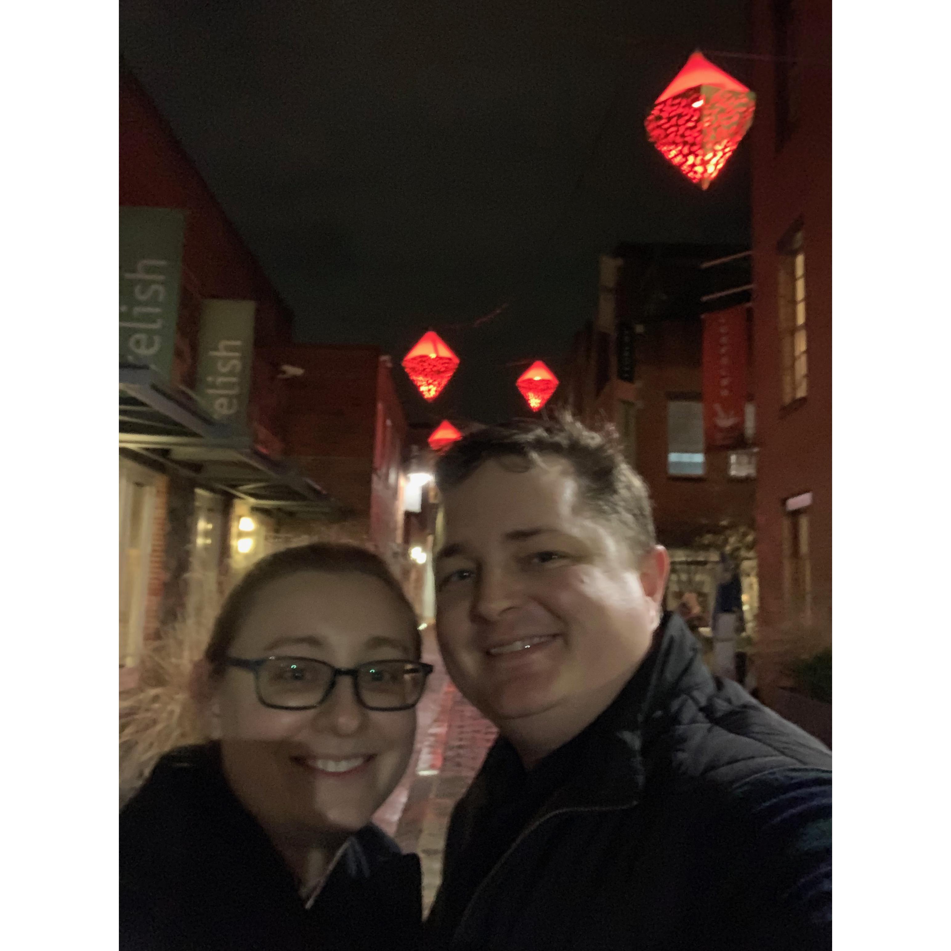 This is the only photo we took of the two of us on the night we got engaged.