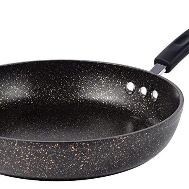 8" Stone Earth Frying Pan by Ozeri, with 100% APEO & PFOA-Free Stone-Derived Non-Stick Coating from Germany, Obsidian Gold