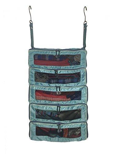 Luggage Organizer Packing Cubes - Collapsible Suitcase Backpack & Carry-On Bag Travel Accessories - Hanging Shelves feature YKK Zippers & Mesh Windows - Large Portable Closet System for Clothes - Teal