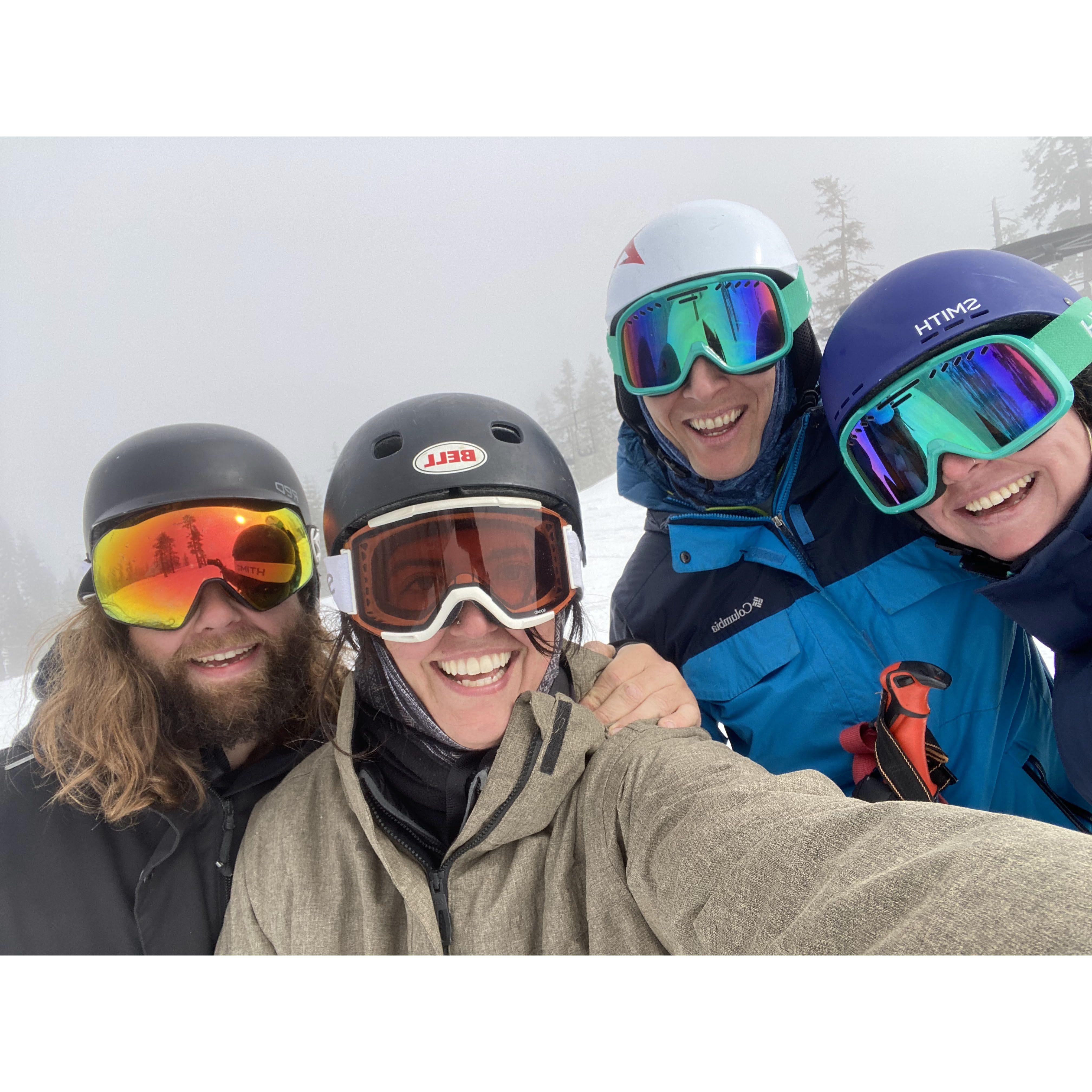 Snowboarding at Badger Pass with Alexia and Jesse