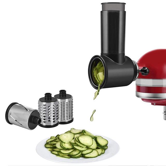 Slicer/Shredder Attachment for KitchenAid Stand Mixers, Durable Salad Maker Accessories, Suitable for Chopped Vegetables, Cheese and Salad, Black