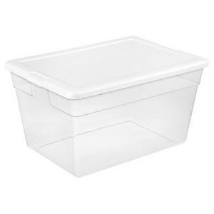 Sterilite 56 Qt Clear Storage Box White Lid