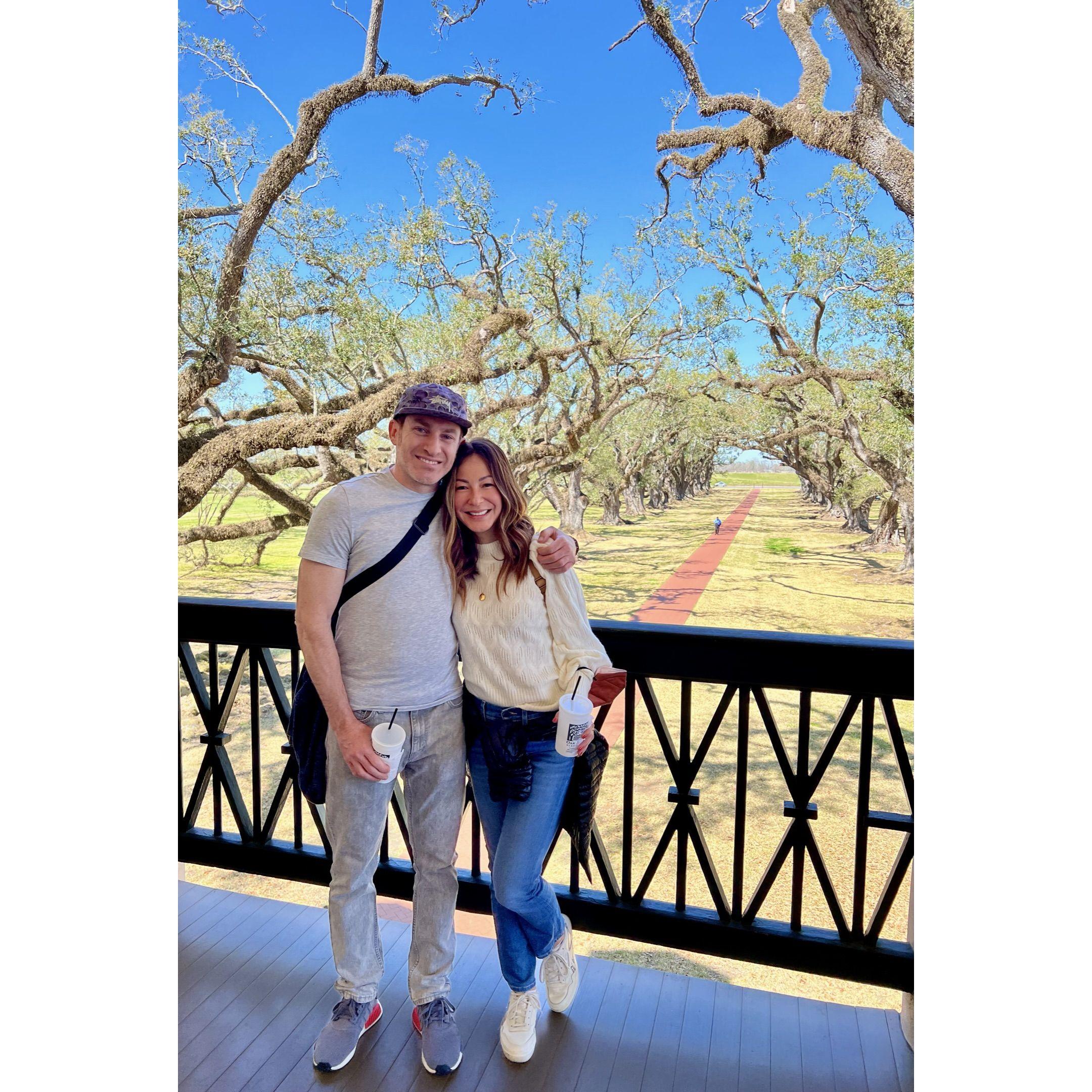 Our first trip together! On a plantation tour in New Orleans for Lori and Brian's wedding - March 2022.