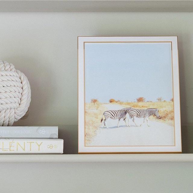 White and Gold Enamel Frame - Available in 3 Sizes