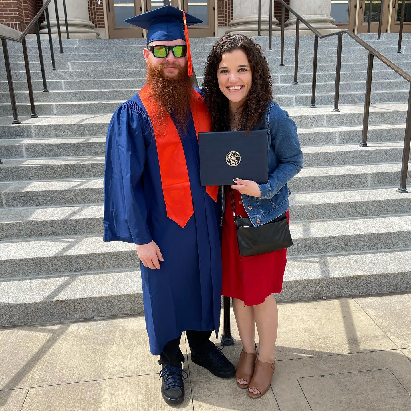 This picture was taken at Nick's U of I graduation. We were both so happy because we were finally not going to be long distance anymore🎉🎉!