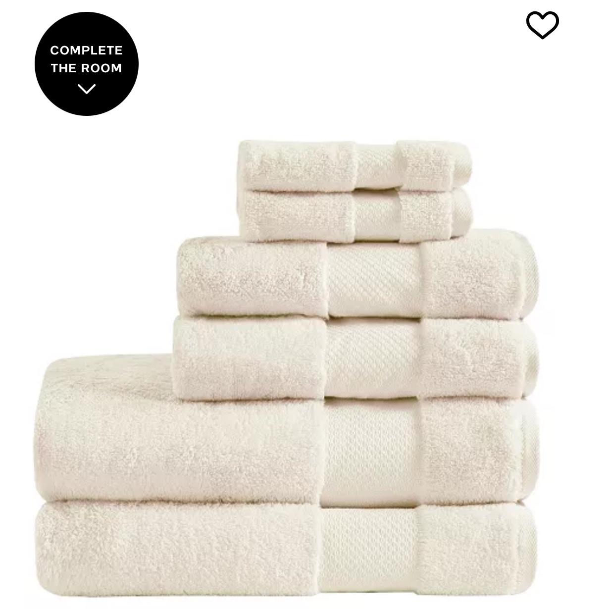 Turkish Cotton 6-Pc. Bath Towel Set in Natural