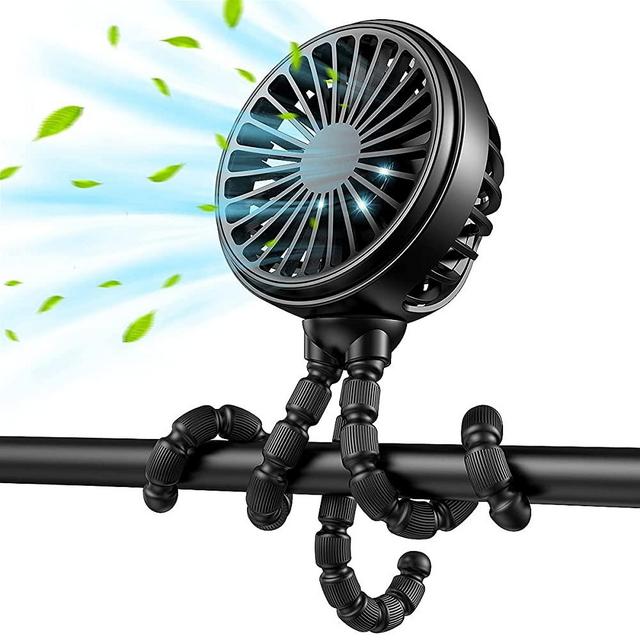 GUSGU Mini Stroller Fan Clip-on for Baby, Small Portable Fan Rechargeable and Handheld, USB Cooling Fan with 3 Adjustable Speeds and Flexible Tripod for Travel, Car Seat, Camping, and Bedroom.