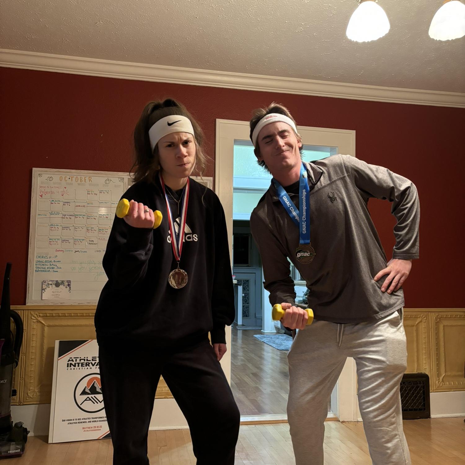 We were Olympic sprinters for Halloween because I wanted to wear sweats😂