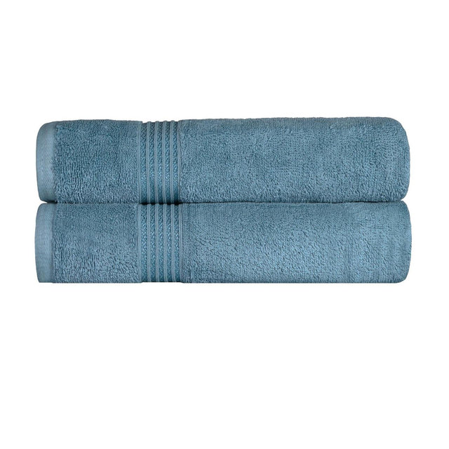 Premium Cotton Absorbent Luxury Weight Absorbent Bath Towel Set of 2, Sapphire - Blue Nile Mills