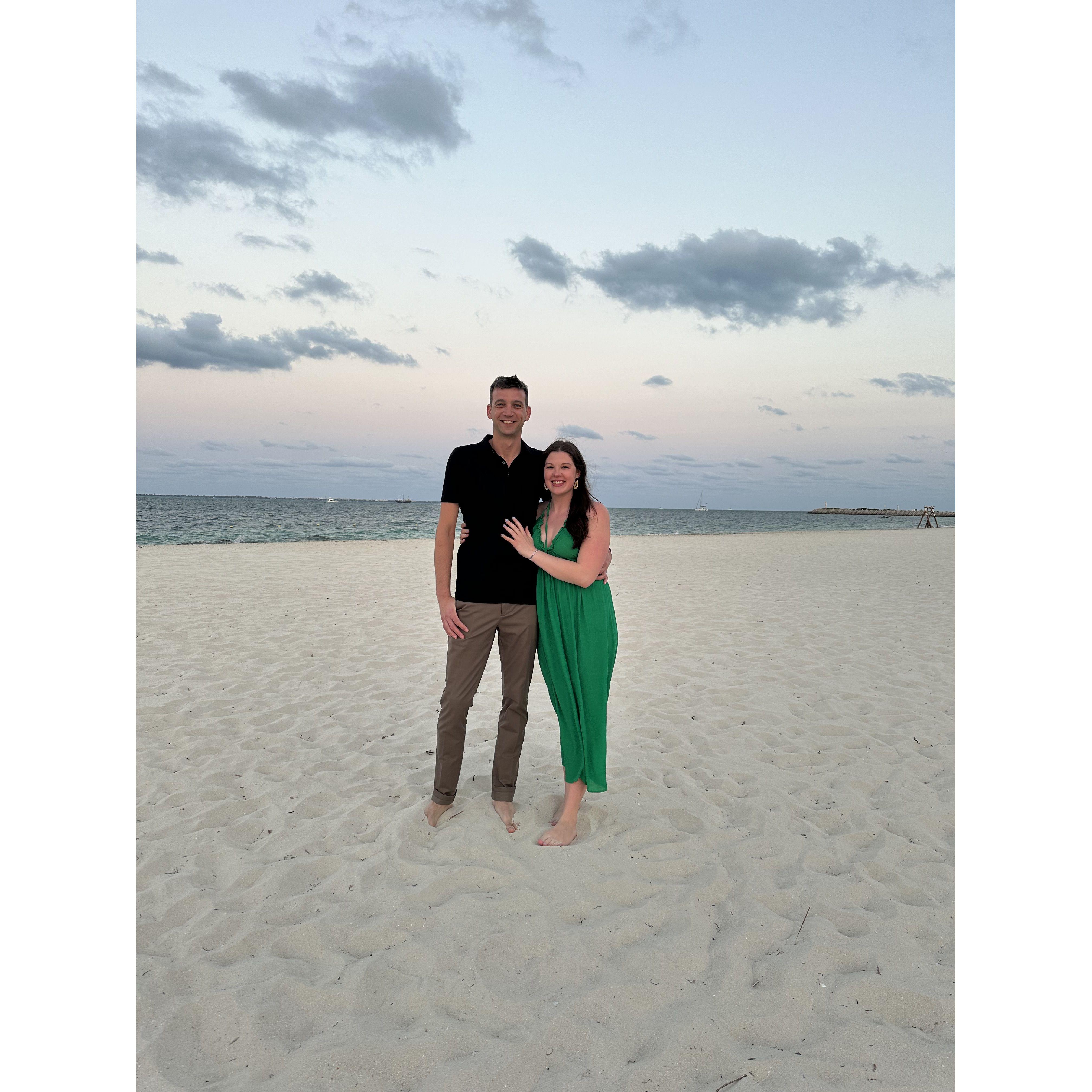 Moments before Kyle proposed!