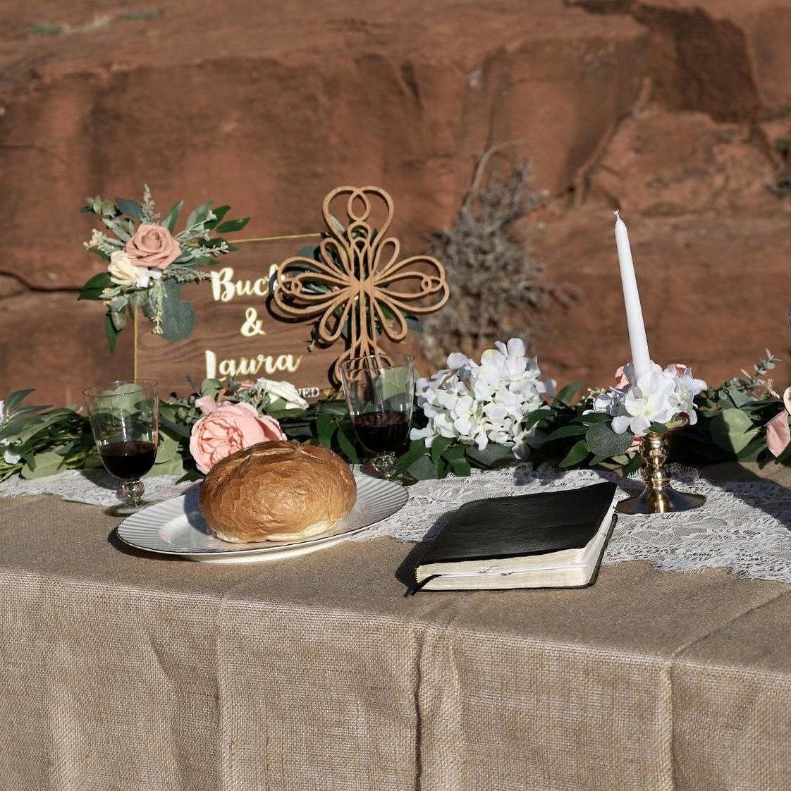 All decor handcrafted by the Bride