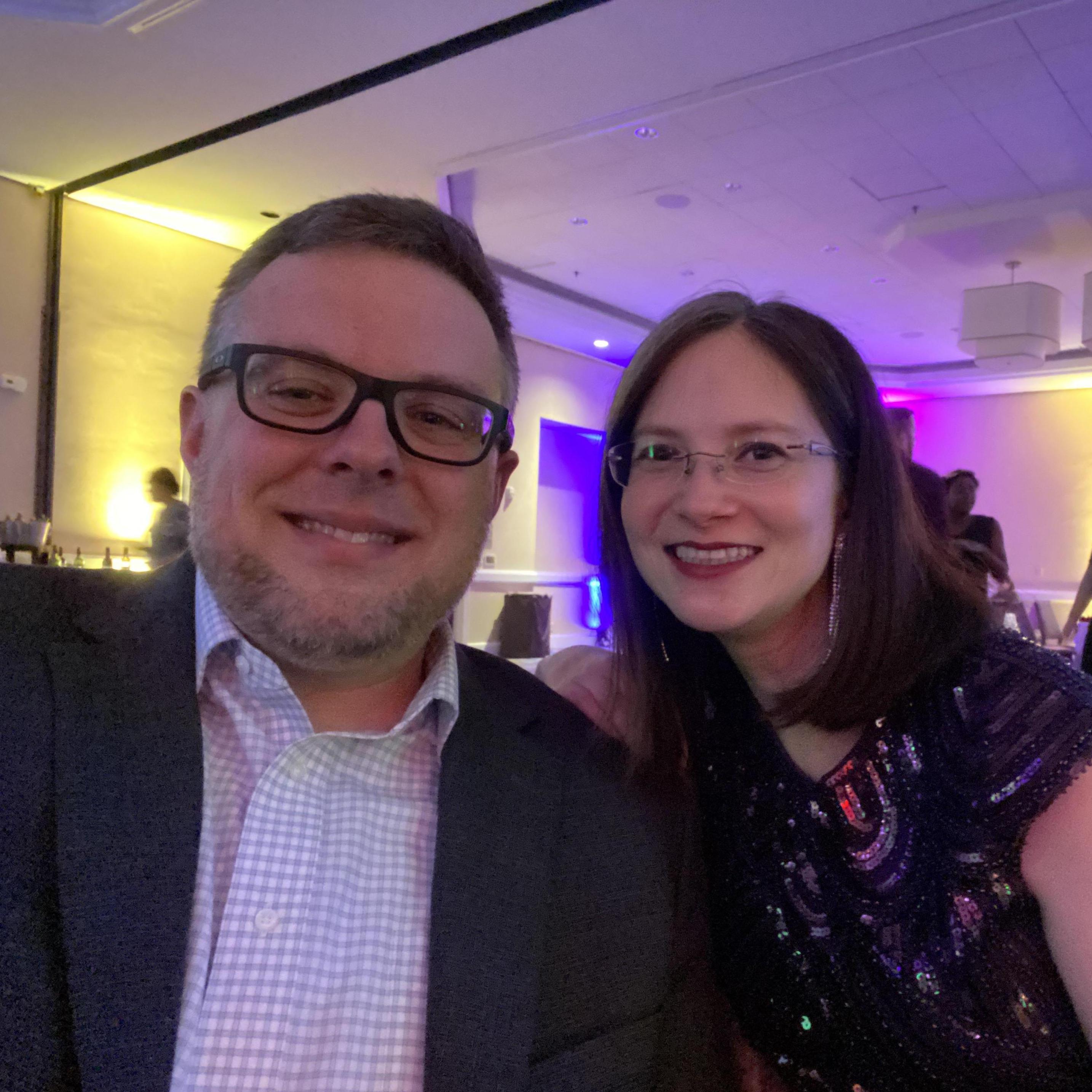 Robert's (former) company's holiday party. They liked him so much that they invited him even after he left.