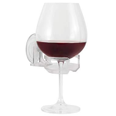 SipCaddy Bath & Shower Portable Cupholder Caddy for Beer & Wine Suction Cup Drink Shower Beer Holder, Clear
