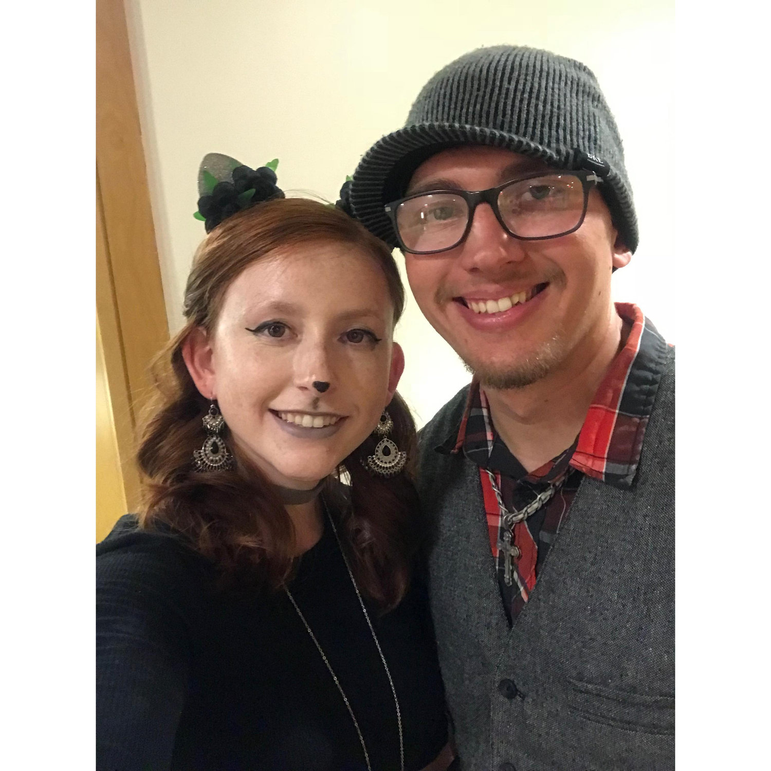 The night we officially started dating, our first date was a Halloween Party at Liberty University