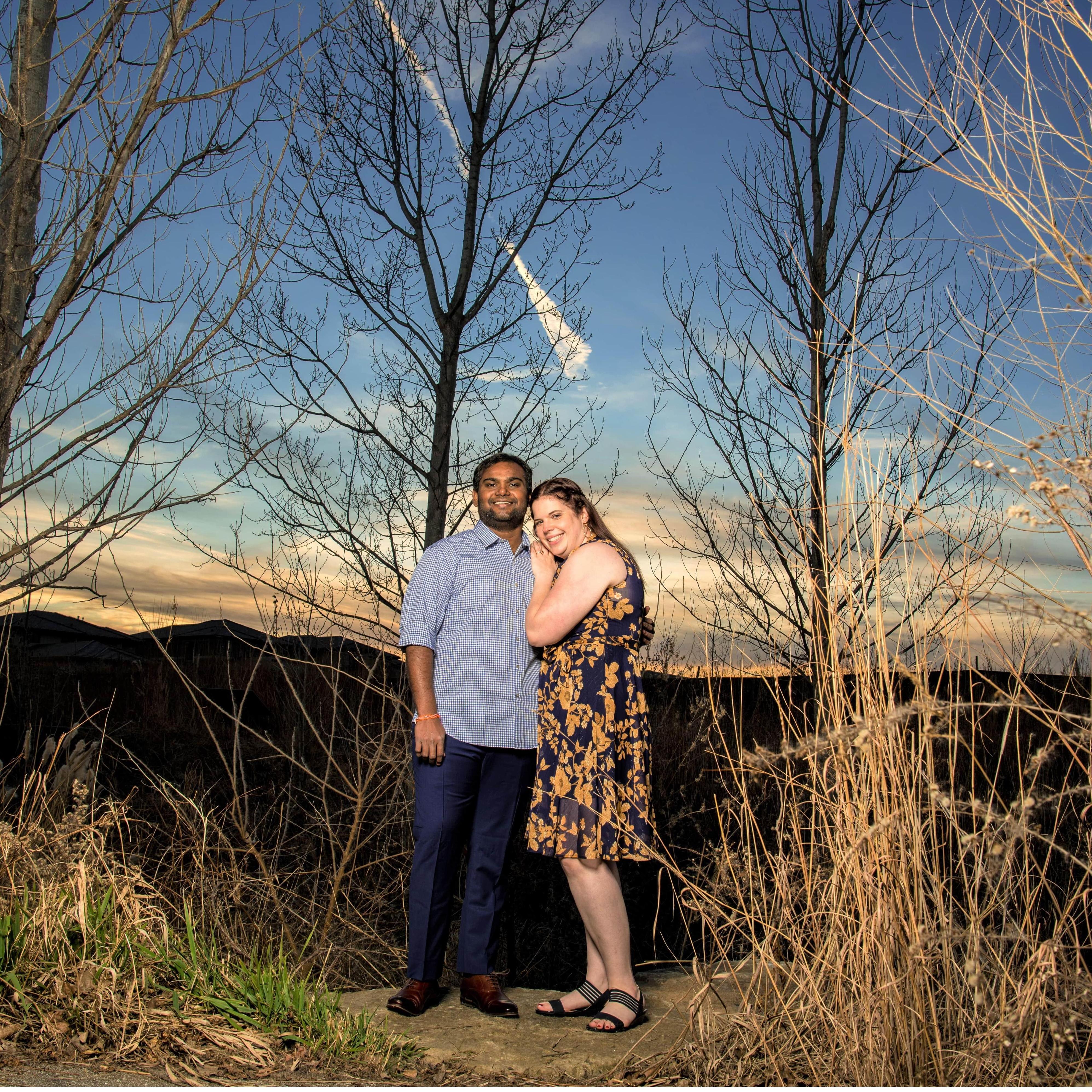 Engagement Photos at PrairieFire KC. Photos by Vijay Ainapurapu.
